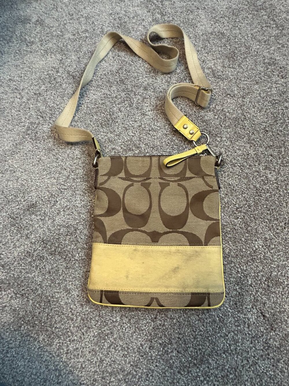 Coach Signature Stripe Swingpack Crossbody Purse